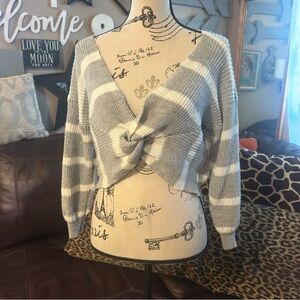 Cropped knit sweater